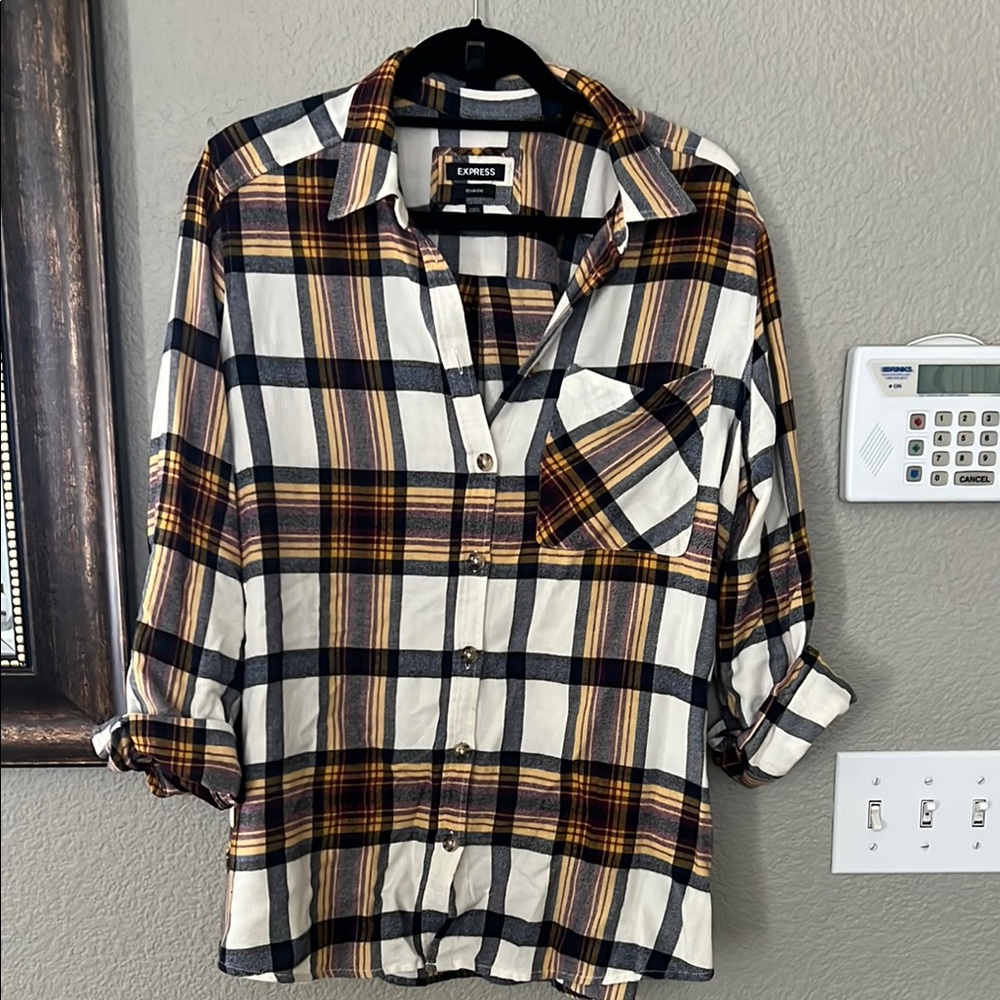 Express Black and Yellow Blouse Top